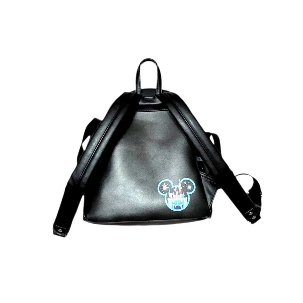 DISNEY PARKS x LOUNGEFLY Mini Backpack Black Blue Disneyland Resort Icons Bag - Picture 7 of 16